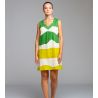 Robe sans manches effet lin Vert