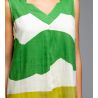 Robe sans manches effet lin Vert