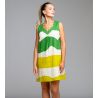 Robe sans manches effet lin Vert