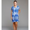 Robe manches courtes légère Blanc & Bleu