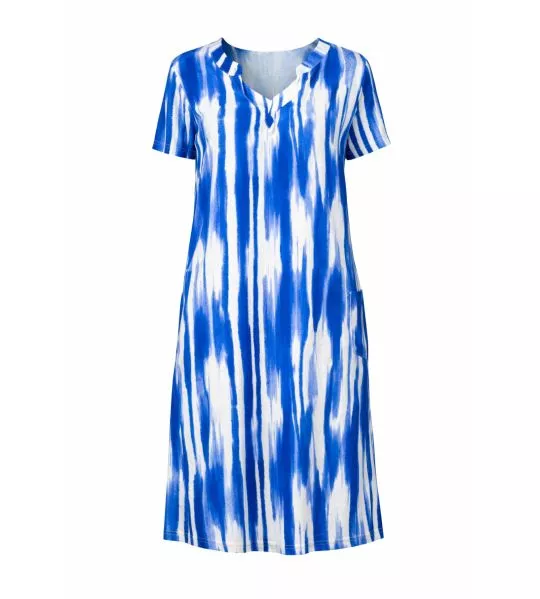 Robe manches courtes légère Blanc & Bleu
