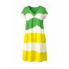 Robe manches courtes effet lin Vert & Jaune