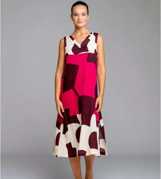 Robe longue sans manches Rose & Rouge