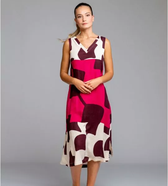Robe longue sans manches Rose & Rouge