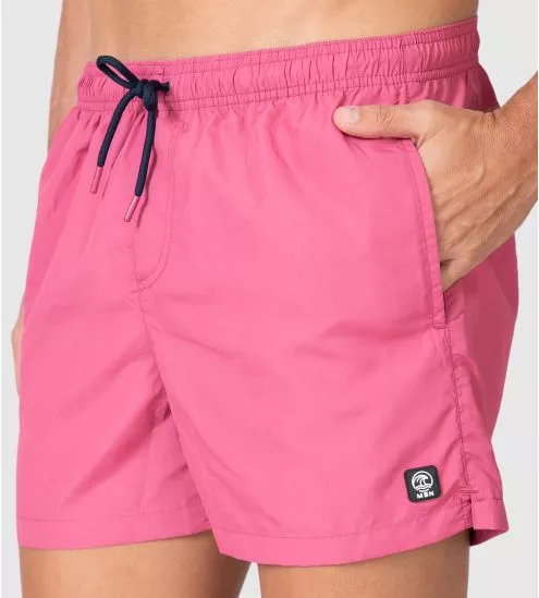 Short de bain homme uni Magenta