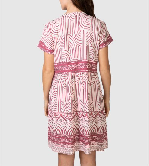 Robe évasée femme rouge et blanc