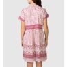 Robe évasée femme rouge et blanc