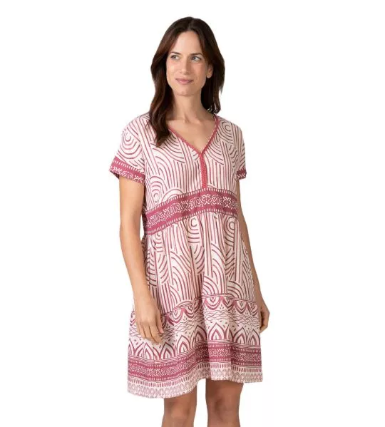 Robe évasée femme rouge et blanc
