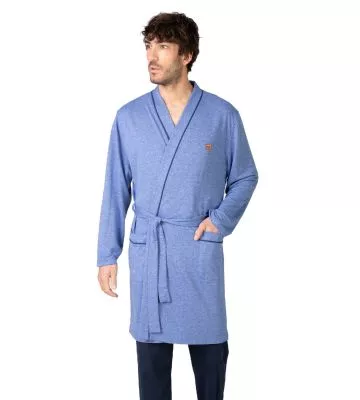 Robe de chambre légère pour homme bleu