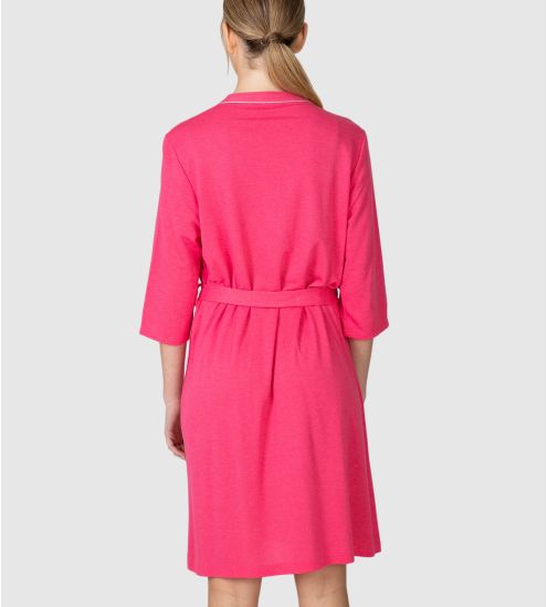 Peignoir kimono femme manches 3/4 Fuschia