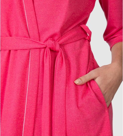 Peignoir kimono femme manches 3/4 Fuschia