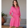 Peignoir kimono femme manches 3/4 Fuschia