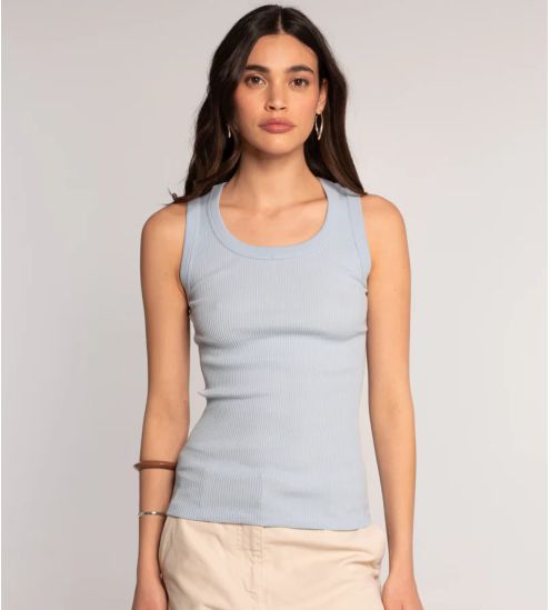 Top débardeur côtelé Aqua
