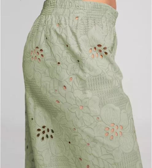 Pantalon brodé vert Pistacchio