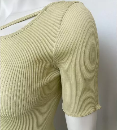 T-shirt côtelé vert Pistacchio