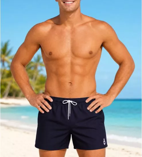 Short de bain uni Cienfuegos NBK52 Marine