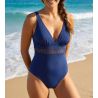 Badeanzug eine Stück Frau blau navy Liebling