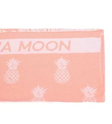 Serviette de plage orange imprimé ananas 