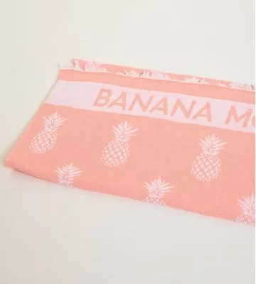 Serviette de plage orange imprimé ananas 