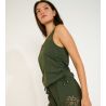 Débardeur femme froncé vert