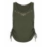 Débardeur femme froncé vert