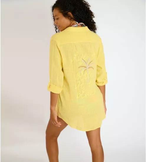 Chemise longue en coton...