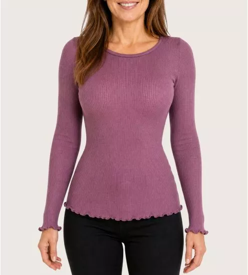 Pull mauve Laine & Soie Agata