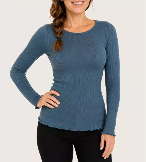 Pull bleu Laine & Soie Tempete