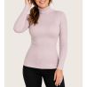 Ziehen Sie dünne Wolle und Seidenpullover Mauve