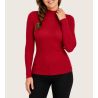 Roter Kragenpullover Rote Wolle & Seide