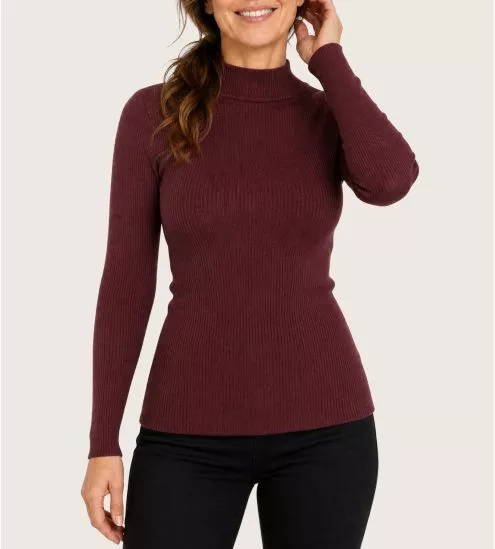 Cocoa brown thin collar thin collar sweater