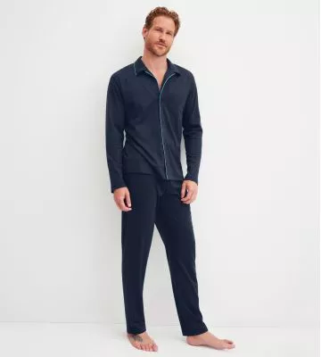 Pyjama homme avec boutons Relax Choice Saphir Blue