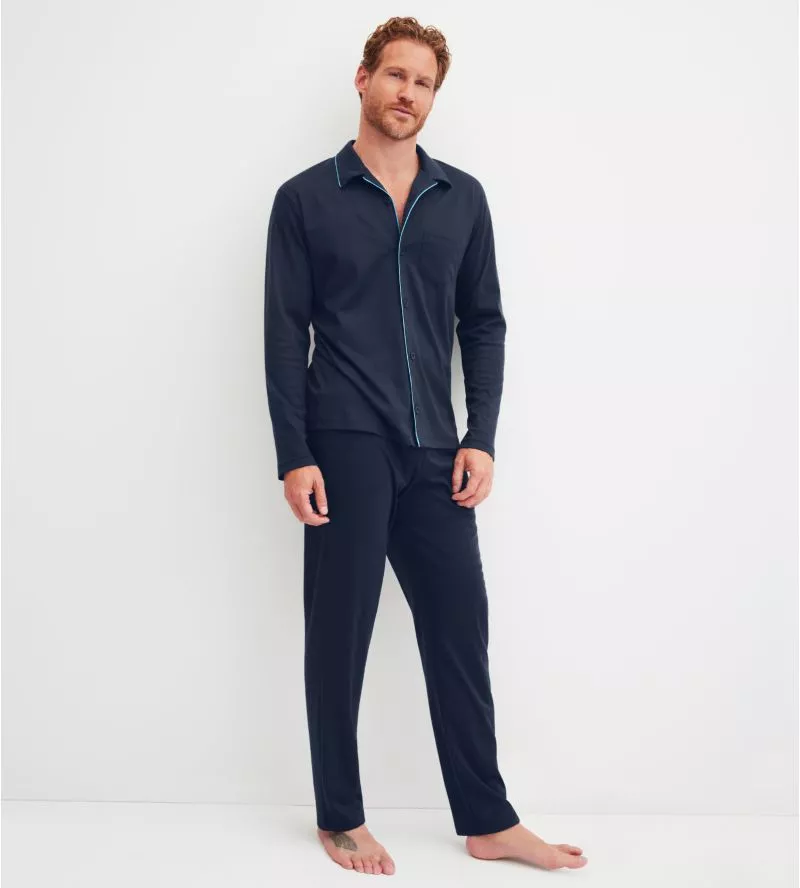 Pyjama homme avec boutons Relax Choice Saphir Blue