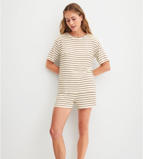 T-shirt rayé femme Favourites Layering Charm Cream