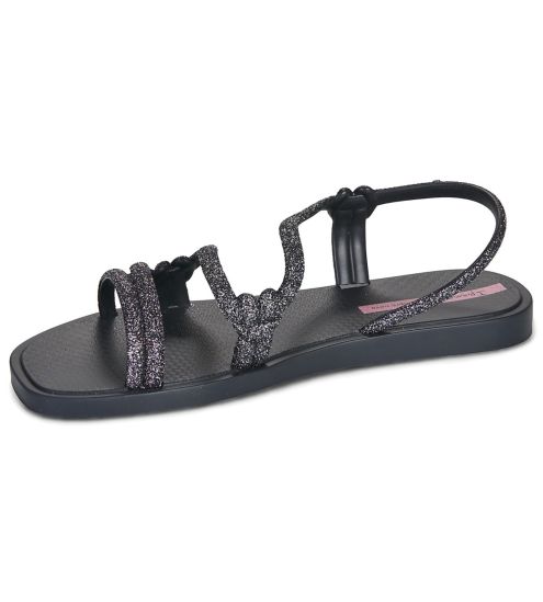 Tongs sandales femme brillantes Solar Glow Black / Glitter / Lila