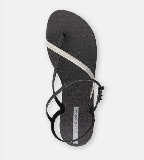 Tongs sandales pour femme Elegant Black / Silver