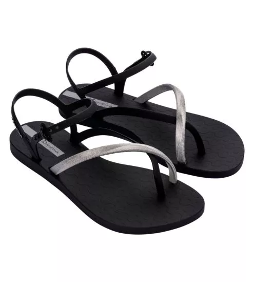 Tongs sandales pour femme Elegant Black / Silver