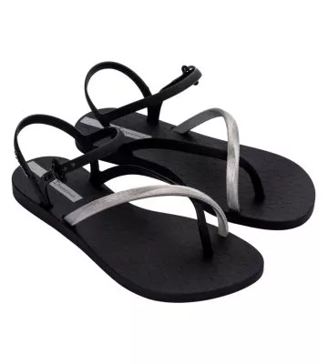 Tongs sandales pour femme Elegant Black / Silver