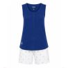 Pyjama court sans manches Blanc & Bleu
