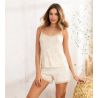 Short de nuit Week-End Campagne Chanvre/Nacre