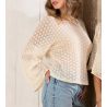 Pull en crochet Seventies Chanvre