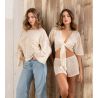 Boléro en crochet Seventies Chanvre