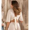 Boléro en crochet Seventies Chanvre