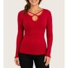 Top Langarmwolle & Seide Rosso