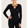 Top Long Sleeves Wolle & Schwarz Seide