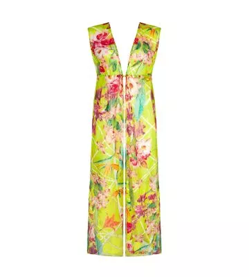 Robe ouverte Fleurs Splendeur Splendeur Lime