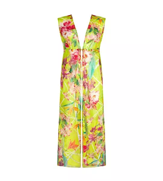 Robe ouverte Fleurs Splendeur Splendeur Lime