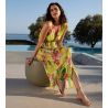 Robe ouverte Fleurs Splendeur Splendeur Lime