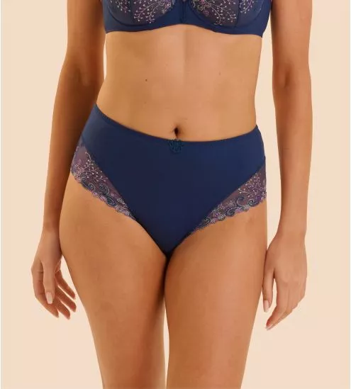 Culotte haute ventre plat Délice Bleu Rainbow