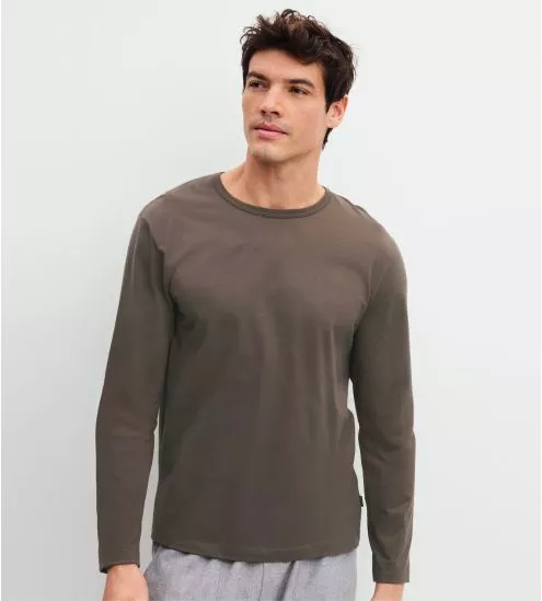 T-shirt manches longues homme Choco Brown
